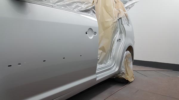 Car undergoing a professional respray